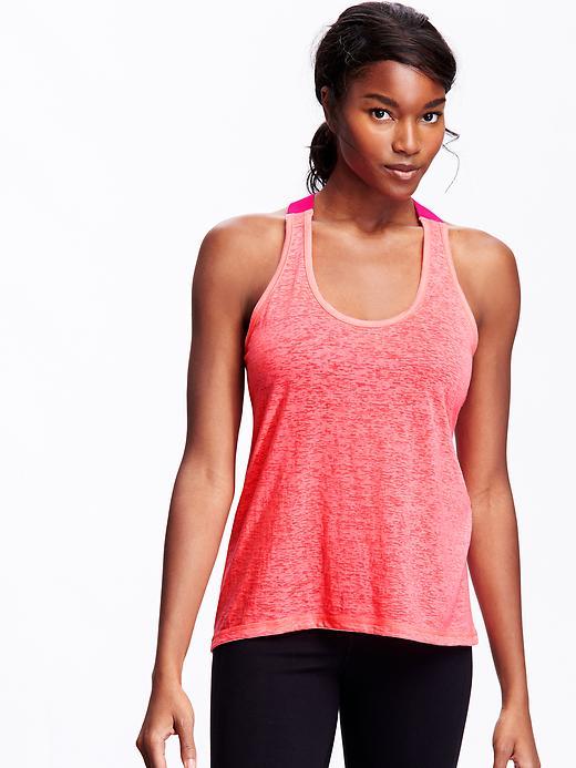Old Navy Womens Elastic Strap Burnout Tanks Size L - Wink Pink Neon
