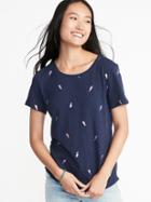 Old Navy Womens Everywear Slub-knit Tee For Women Lightning Bolt Size Xs