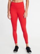 Old Navy Womens High-rise Side-stripe 7/8-length Compression Leggings For Women Red Size Xs