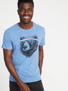 Old Navy Mens Graphic Crew-neck Tee For Men Bear Size L