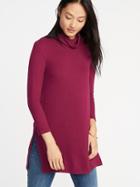 Old Navy Womens Plush-knit Turtleneck Tunic For Women Magenta Haze Size Xs