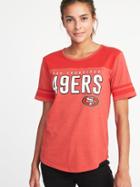 Old Navy Womens Nfl Team Sleeve-stripe Tee For Women 49ers Size L