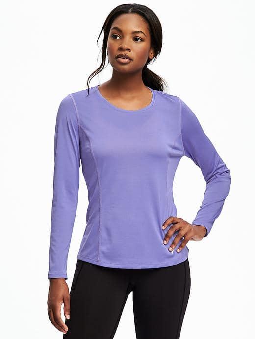 Old Navy Go Dry Cool Mesh Running Tee For Women - Delphinium