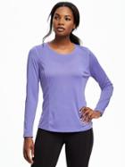 Old Navy Go Dry Cool Mesh Running Tee For Women - Delphinium