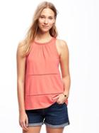 Old Navy Eyelet Trim Tank For Women - Coral Tropics