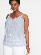 Old Navy Womens Plus-size Embroidered Cami Top Navy Stripe Size 2x