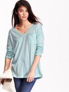 Old Navy Womens Long Sleeve V Neck Tees Size L Tall - Kiss The Sky