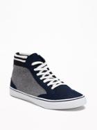 Old Navy Mens Color-blocked Varsity-style High-tops For Men Navy/heather Gray Size 10