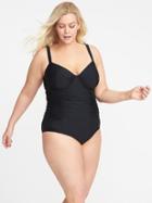 Old Navy Womens Smooth & Slim Plus-size Underwire Swimsuit Ebony Size 3x