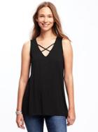 Old Navy Cross Strap Swing Tank For Women - Black