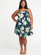 Old Navy Womens Plus-size Fit & Flare Cami Dress Orange Blossom Size 2x