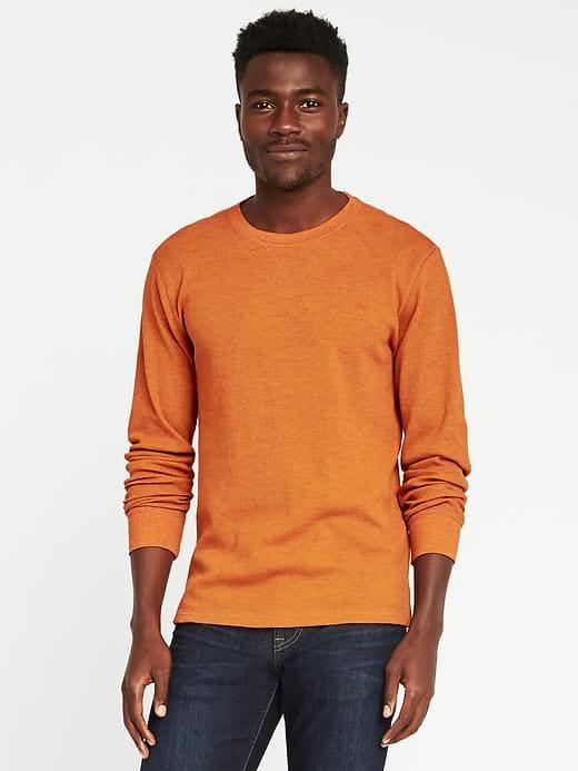 Old Navy Thermal Crew Neck Tee For Men - Apollo Orange