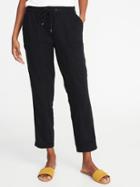 Old Navy Womens Mid-rise Soft Utility Cropped Pants For Women Black Size L