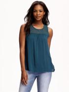 Old Navy Lace Yoke Tank For Women - Show And Teal