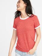 Old Navy Womens Slim-fit Ringer Tee For Women Robbie Red Size Xxl