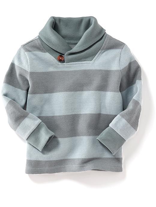 Old Navy Striped Shawl Collar Pullover - Storm Belwas