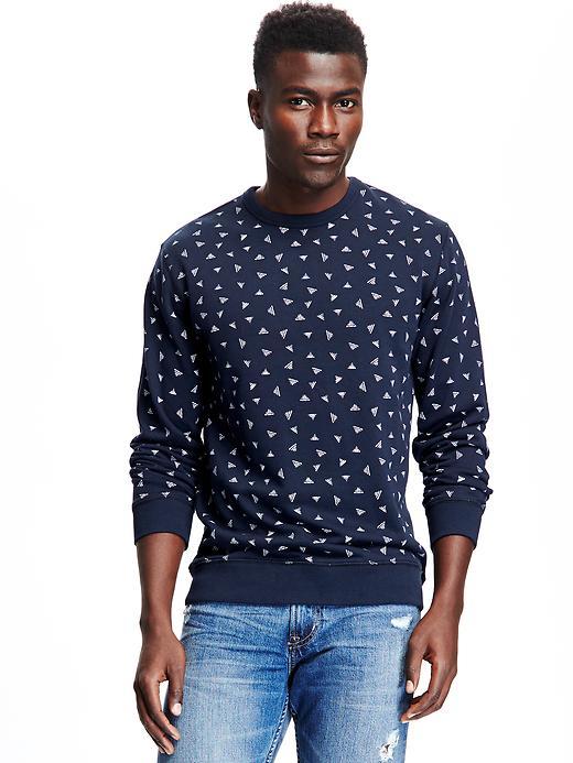 Old Navy Printed Crew Neck Sweatshirt - Navy Blue Print