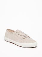 Old Navy Womens Wool-blend Lace-up Sneakers For Women Oatmeal Size 5