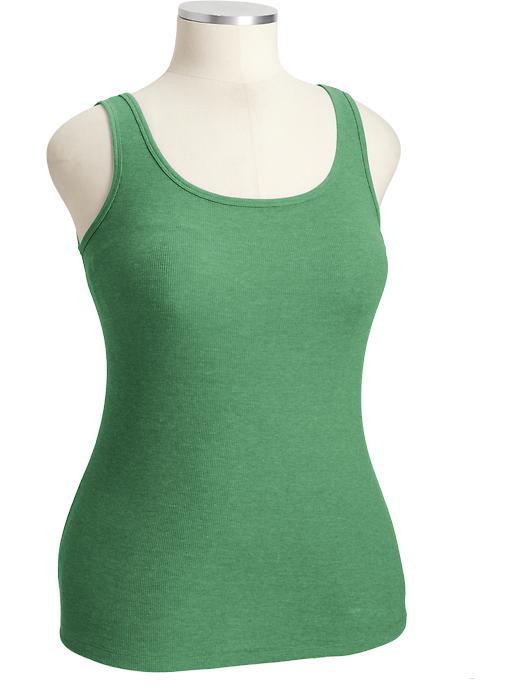 Old Navy Fitted Rib Knit Plus Size Layering Tank Size 1x Plus - Astroturf