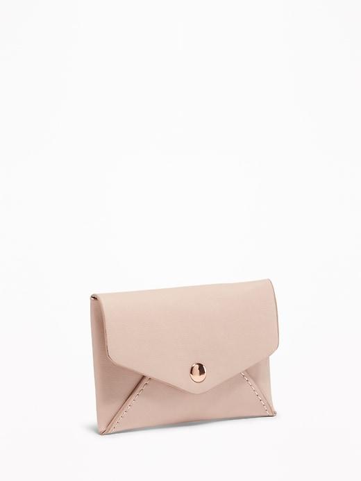 Old Navy Womens Faux-leather Envelope Card Wallet For Women Blush Size One Size
