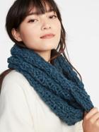 Old Navy Womens Textured Basket-weave Infinity Scarf For Women Teal Size One Size