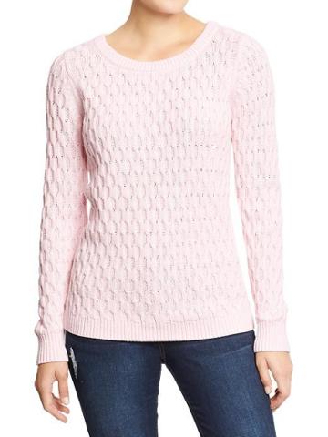Old Navy Old Navy Womens Honeycomb Knit Sweaters - Think Pink