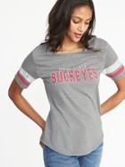 Old Navy Womens College-team Graphic Sleeve-stripe Tee For Women Ohio State Size Xs