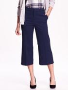 Old Navy Wide Leg Cropped Trouser Size 0 Regular - Lost At Sea Navy