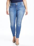 Old Navy Womens High-rise Built-in Sculpt Plus-size Distressed Rockstar Jeans Tucson Blue Size 30