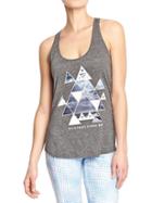 Old Navy Womens Active Godry Graphic Tanks - Grey