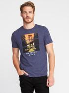 Old Navy Soft Washed Graphic Tee For Men - Navy Blue