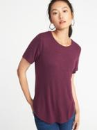 Old Navy Womens Relaxed Soft-spun Luxe Tee For Women Winter Wine Size L