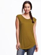 Old Navy Pleated Jersey Cocoon Top For Women - Gathering Moss