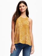 Old Navy High Neck Swing Tank For Women - Gold Print