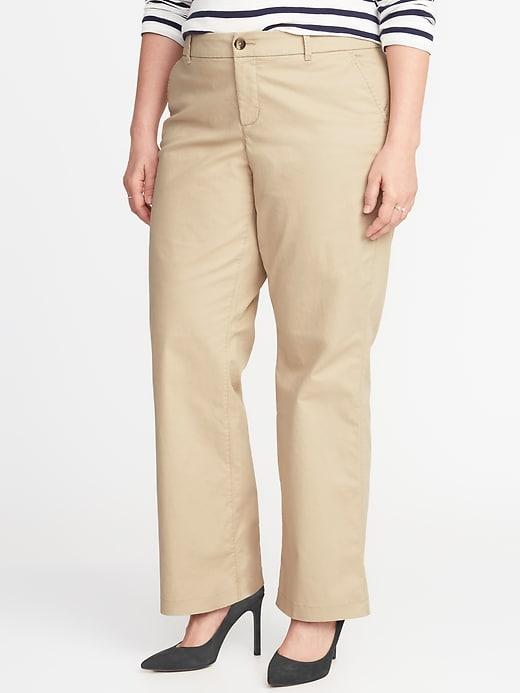 Old Navy Womens Smooth & Slim Plus-size Everyday Boot-cut Khakis Upper Crust Size 30