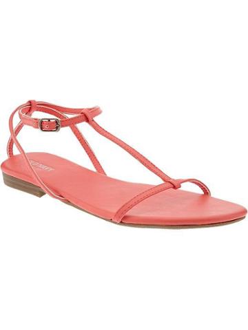 Old Navy Old Navy Womens T Strap Sandals - Coral Pink