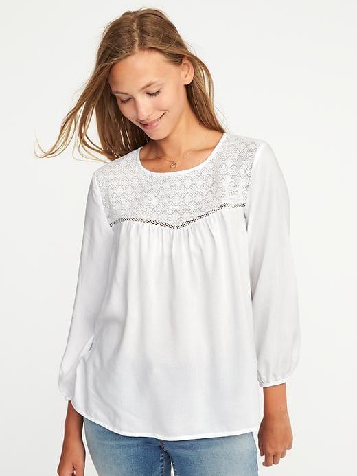 Old Navy Relaxed Lace Yoke Top For Women - Catch My Drift