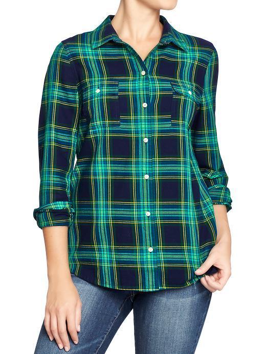 Old Navy Old Navy Womens Plaid Shirts - Navy Plaid