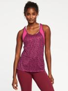 Old Navy Go Dry Cool Semi Fitted Mesh Racerback Tank For Women - Winter Wine