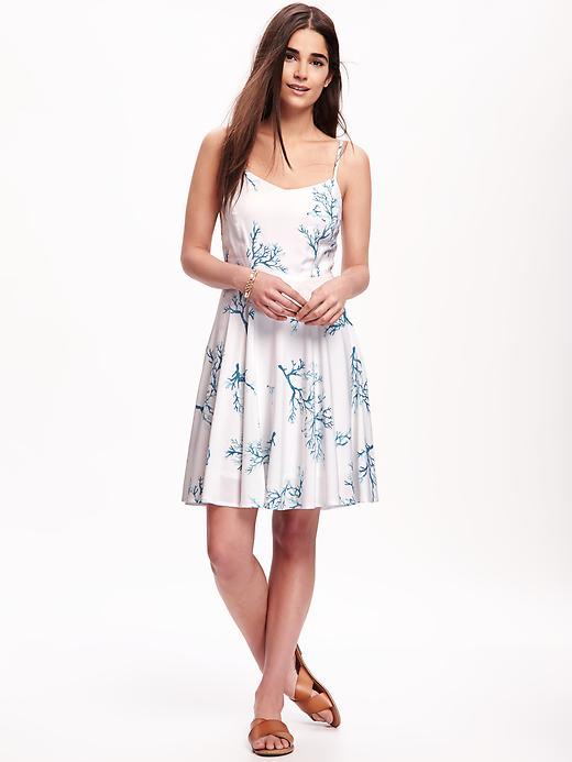 Old Navy Printed Cami Dress For Women - Blue Coral Top