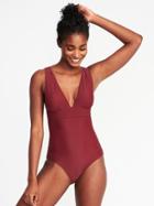 Old Navy Womens V-neck Swimsuit For Women Golly Gee Garnet Size Xs