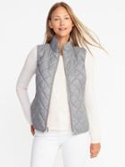Old Navy Textured Quilted Vest For Women - Heather Gray