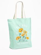 Old Navy Womens Logo-graphic Canvas Tote For Women Flowers Size One Size