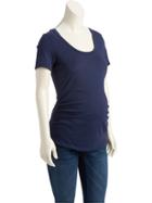 Old Navy Scoop Neck Shirred Tee Size L - Lost At Sea Navy