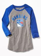 Old Navy Womens Nhl Team-graphic Raglan Tee For Women Ny Rangers Size S