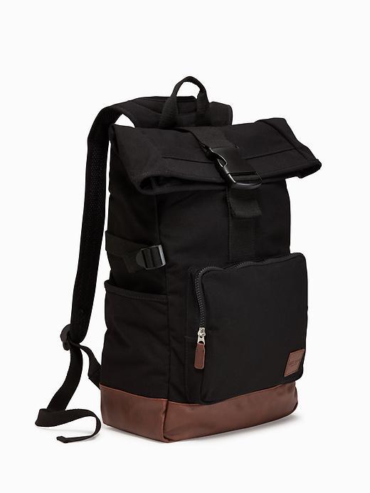 Old Navy Canvas Roll Top Backpack For Men - Black