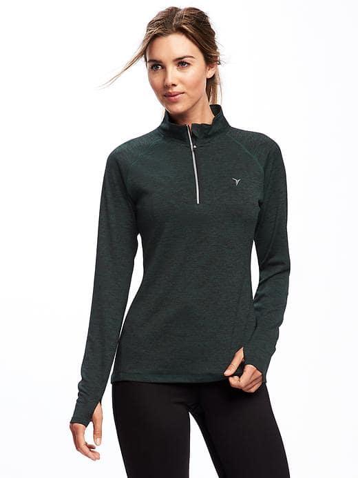 Old Navy Go Dry Performance 1/4 Zip Pullover For Women - Emerald Isle
