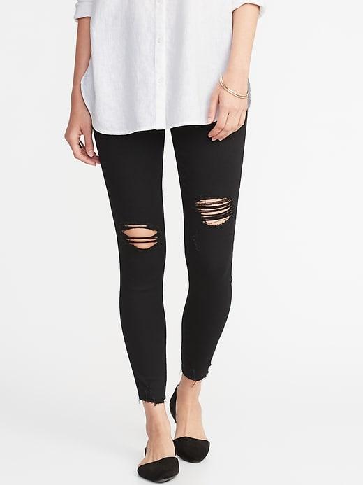 Old Navy Womens Distressed Rockstar Jeggings For Women Black Size 16