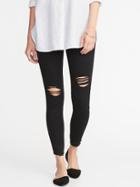 Old Navy Womens Distressed Rockstar Jeggings For Women Black Size 16