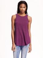 Old Navy Relaxed Hi Neck Texture Tank For Women - Pink Tangiers
